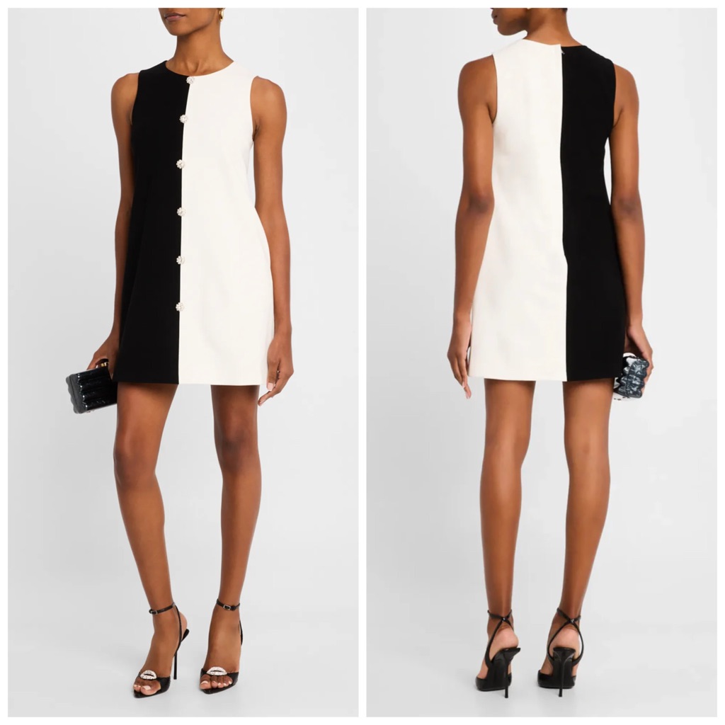 Sans Faff Monochrome Muse Mini Dress Black White Embellished Xl